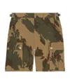 Celine Camouflage Work Shorts In Green