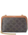 Celine Canvas & Leather Crossbody In Brown