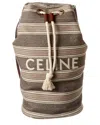 Celine Canvas Backpack In Brown