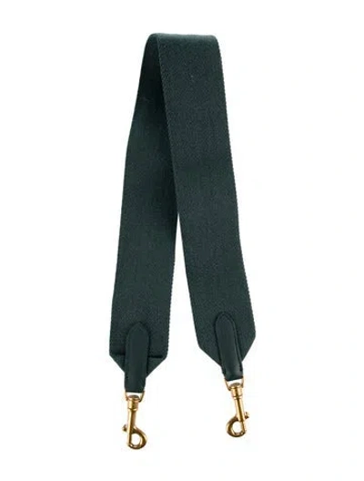 Pre-owned Celine Canvas Bag Strap In Green