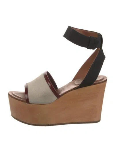 Pre-owned Celine Canvas Colorblock Pattern Sandals