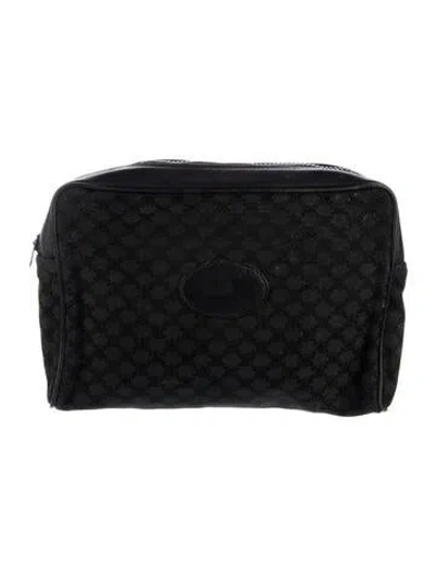Pre-owned Celine Canvas Cosmetic Bag In Black