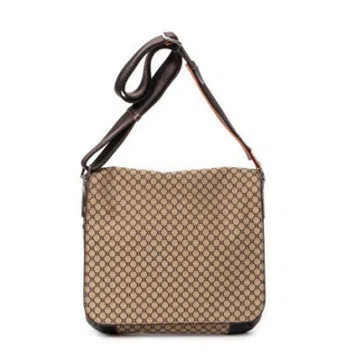 Pre-owned Celine Canvas Flap Messenger In Neutral