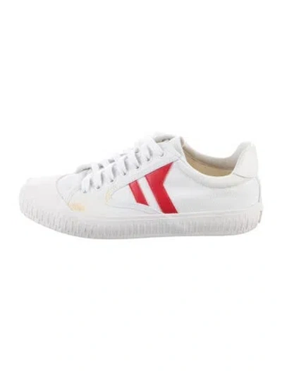 Pre-owned Celine Canvas Graphic Print Sneakers In White