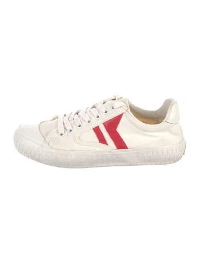 Pre-owned Celine Canvas Graphic Print Sneakers In White