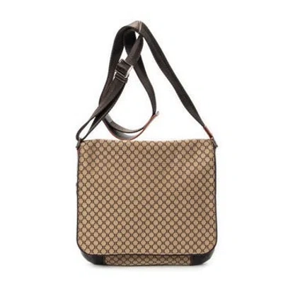 Pre-owned Celine Canvas Large Flap Messenger In Neutral