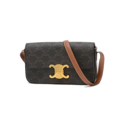 Pre-owned Celine Canvas Leather Shoulder Bag ()
