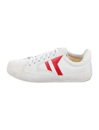 Pre-owned Celine Canvas Leather Trim Embellishment Sneakers In Neutral