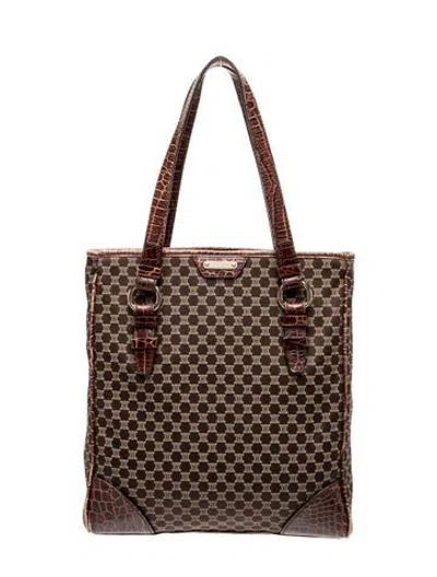 Pre-owned Celine Canvas Macadam Canvas Tote Bag Vintage In Brown