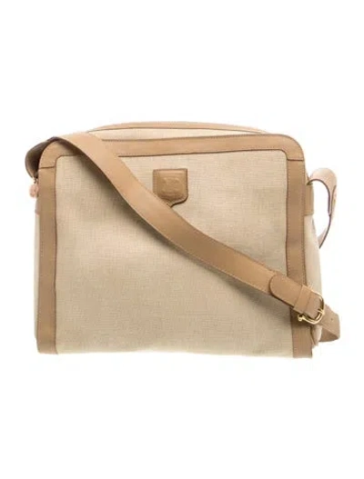 Pre-owned Celine Canvas Messenger Bag In Neutral