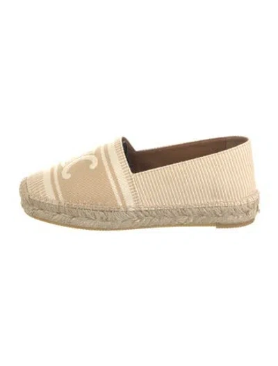 Pre-owned Celine Canvas Printed Espadrilles In Neutral