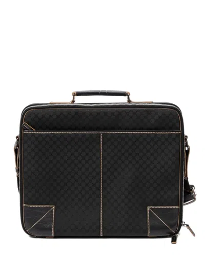 Pre-owned Celine Canvas Shoulder Bag In Black