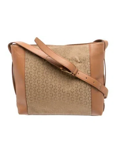 Pre-owned Celine Canvas Shoulder Bag Vintage In Neutral