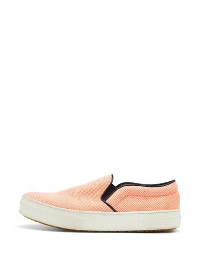 Pre-owned Celine Canvas Slip-on Sneakers In Orange