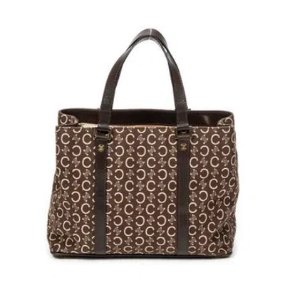 Pre-owned Celine Canvas Small Open Tote In Brown