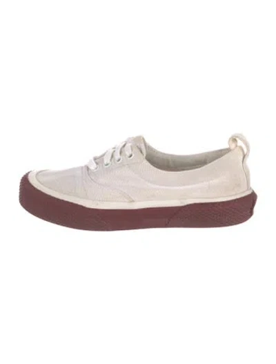 Pre-owned Celine Canvas Sneakers In Burgundy