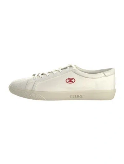 Pre-owned Celine Canvas Sneakers In White