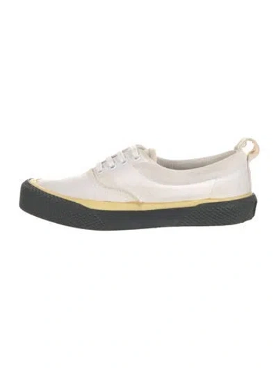 Pre-owned Celine Canvas Sneakers In White