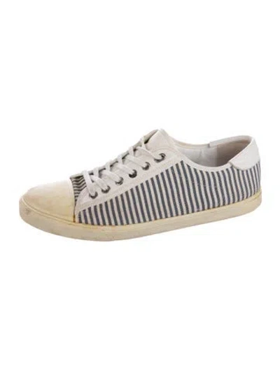 Pre-owned Celine Canvas Striped Sneakers In Neutral