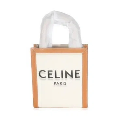 Pre-owned Celine Canvas Vertical Cabas Mini In Blue