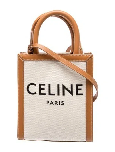 Pre-owned Celine Canvas Vertical Cabas Mini W/ Tags In Neutral