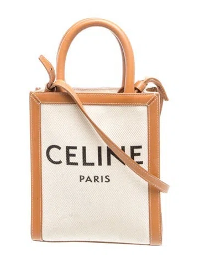 Pre-owned Celine Canvas Vertical Cabas Mini In White