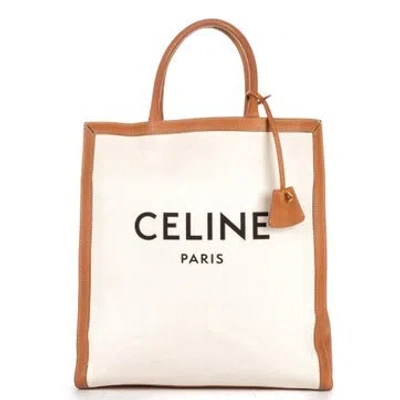 Pre-owned Celine Canvas Vertical Tote In Neutrals