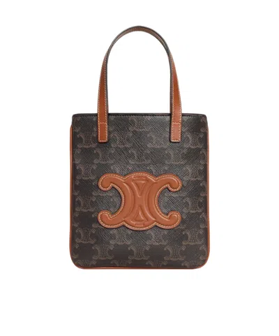Celine Capas Extra-small Logo Shoulder Bag In Brown