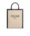 Celine Capas Small Fabric Cow Leather Print Vertical Handbag In Nude