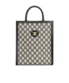 Celine Capas Small Trimphe Embroidered Fabric Vertical Handbag In Black