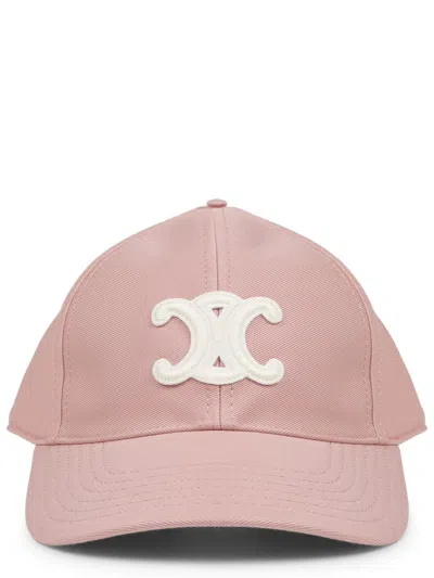 Celine Cappello Da Baseball Con Logo In Pink