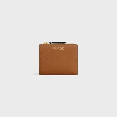 Celine Capsule Leather Wallet In Cream