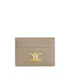 Celine Card Holder Triomphe In Shiny Calfskin
