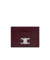 Celine Card Holder Triomphe In Shiny Calfskin