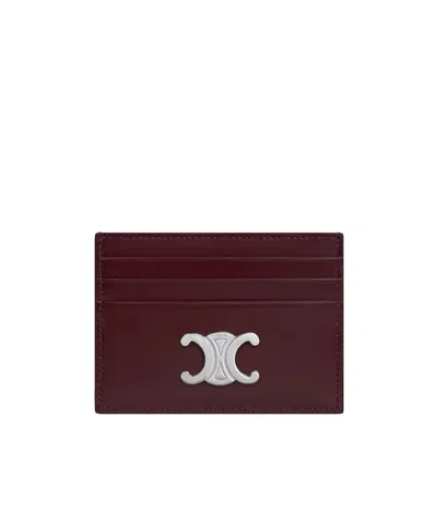 Celine Card Holder Triomphe In Shiny Calfskin
