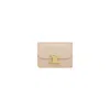 Celine Card Holder With Flap Triomphe In Shiny Calfskin In Neutral