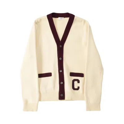 Pre-owned Celine Cardigan 'ecru/burgundy' | Tan | Men's Size L