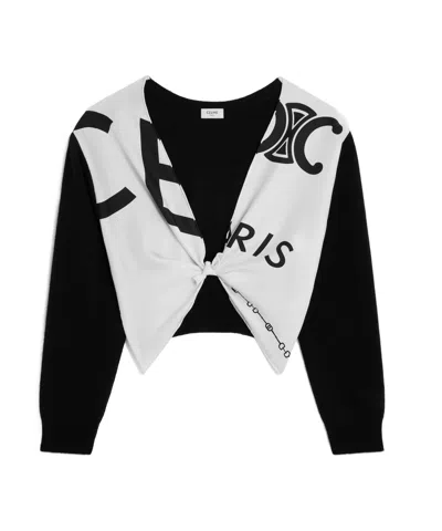 Celine Cardigan In Fine Wool In Black