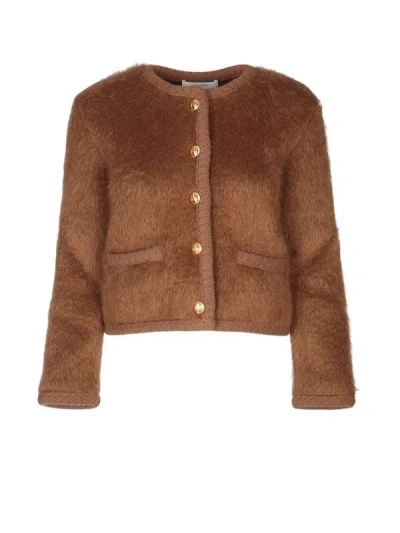 Celine Cardigan Jacket In Brown