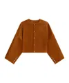 Celine Cardigan Jacket In Suede In Brown
