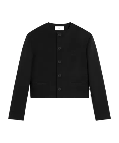 Celine Cardigan Jacket In Wool Cloth In Black