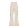 Celine Cargo Pants With Flared Leg And Pockets In White