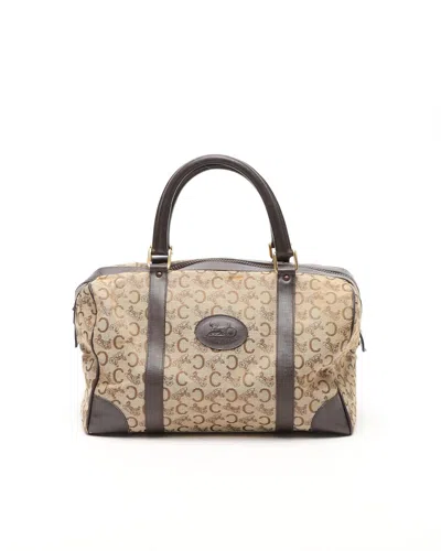 Celine Céline Carriage Boston Bag In Brown