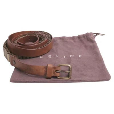 Pre-owned Celine "cartouches" Belt In Brown