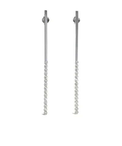 Celine Carved Hollow Earrings In Gray