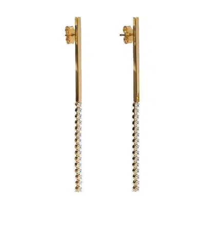 Celine Carved Hollow Earrings In Yellow