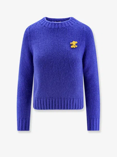 Celine Cashmere And Silk Blend Sweater In Blue