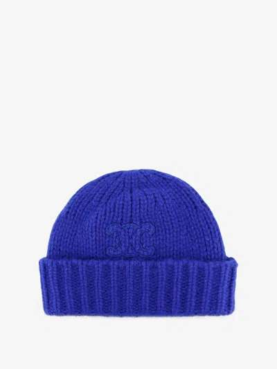 Celine Cashmere And Silk Triomphe Hat In Blue