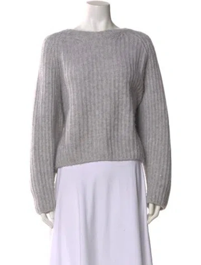Pre-owned Celine Cashmere Bateau Neckline Sweater In Gray