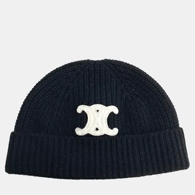 Pre-owned Celine Cashmere Beanie In Black